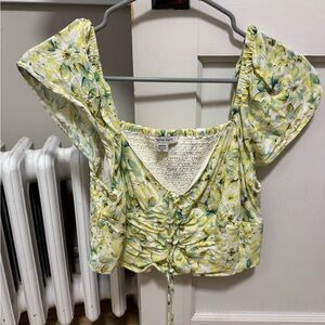 American Eagle Outfitters Flutter Sleeve Corset Blouse